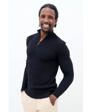 Pull à col zippé