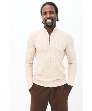 Pull à col zippé