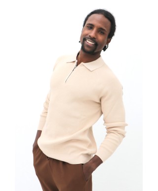 Pull demi-zippé à maille