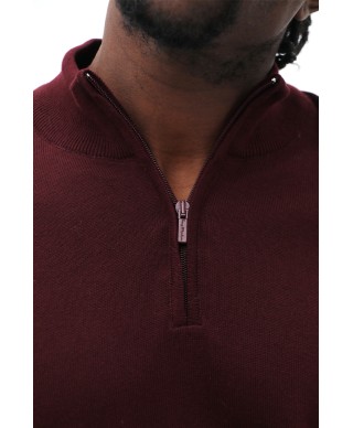 Pull demi-zippé à maille