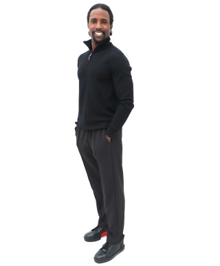 Pull cole zippé en coton