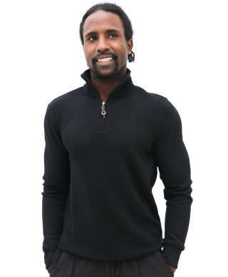 Pull cole zippé en coton