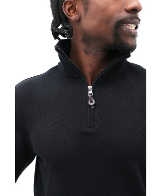 Pull cole zippé en coton